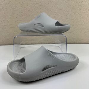 Crocs Mellow Recovery Slides Slip On Sandal Atmosphere Gray Unisex M4 W6 Comfort